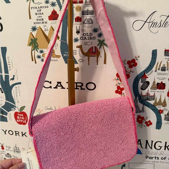 Francesca's Collections Pink Beaded Shoulder Bag - Picture 4 of 10